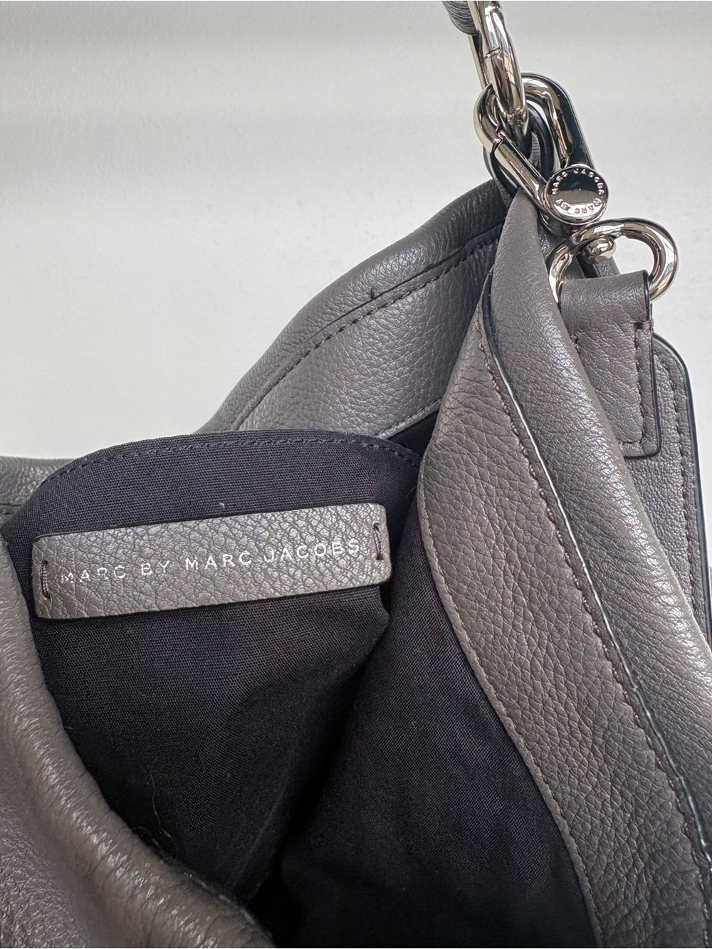 Marc by Marc Jacobs Dark Gray Leather Hobo Bag - Picture 5 of 5